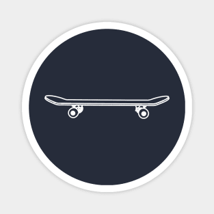 Skateboard Thick White Lines Magnet